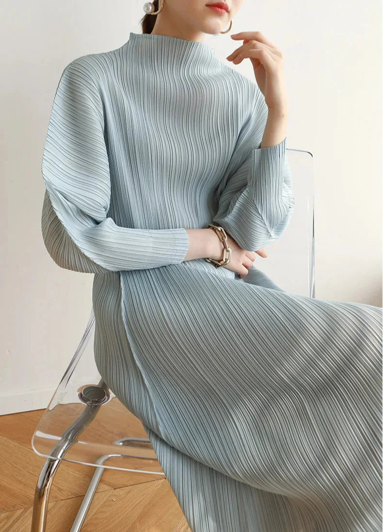 Truly Pleated Batwing Sleeve Dress