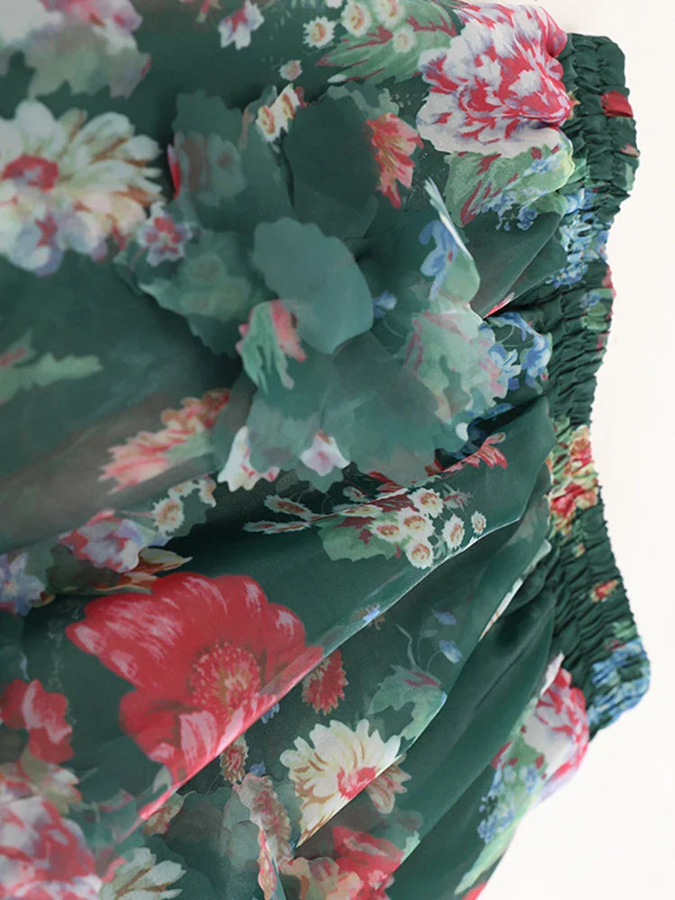 Floral Appliqué Pull-On Skirt
