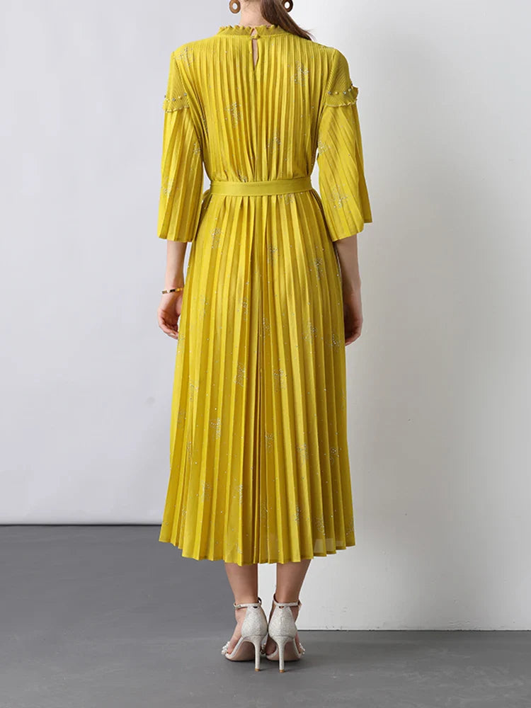 Modest Plissé Sequin Dress