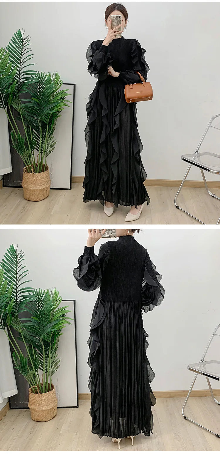 Truly Plissé Ruffle Dress
