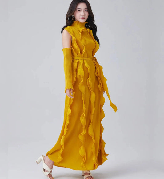 Truly Plissé Ruffle Sleeveless Dress