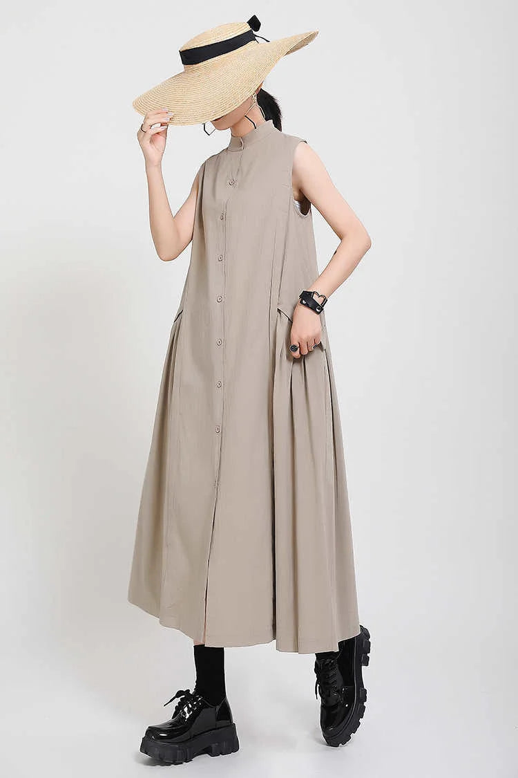 Luxury Oversized Sleeveless Shirt Dress