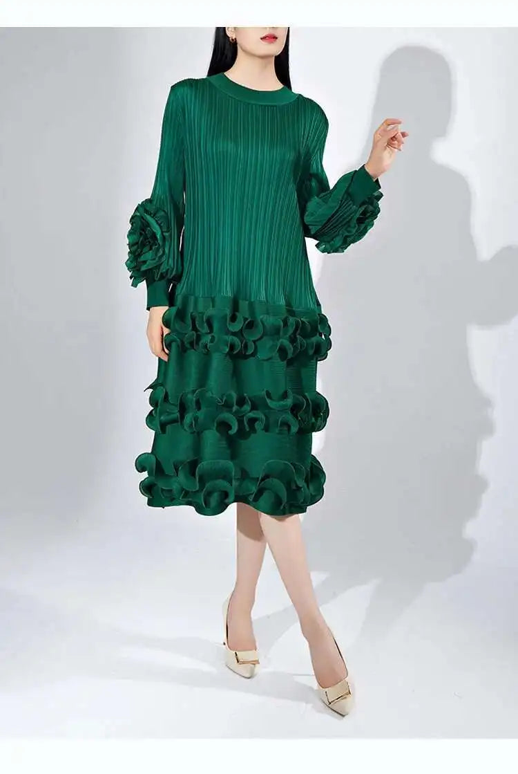 Luxury Plissé Pleated Cocktail Dress