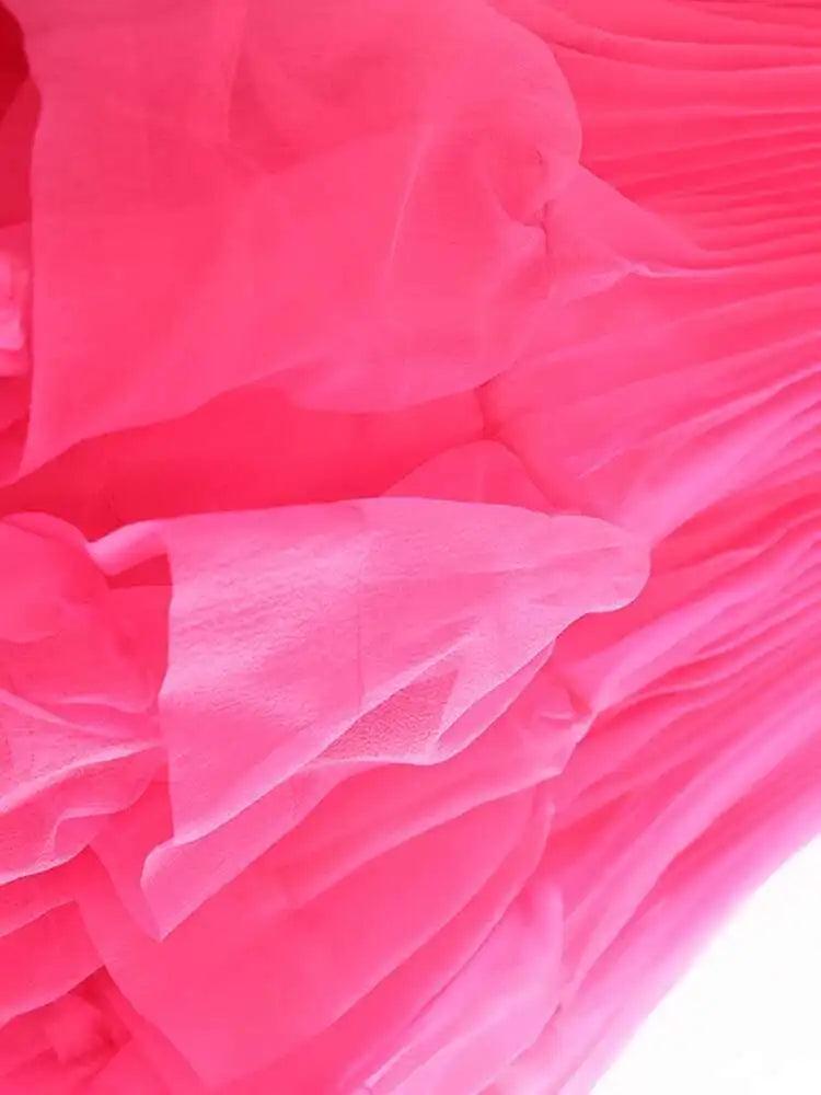 Couture Pleated Tulle Ruffle Skirt