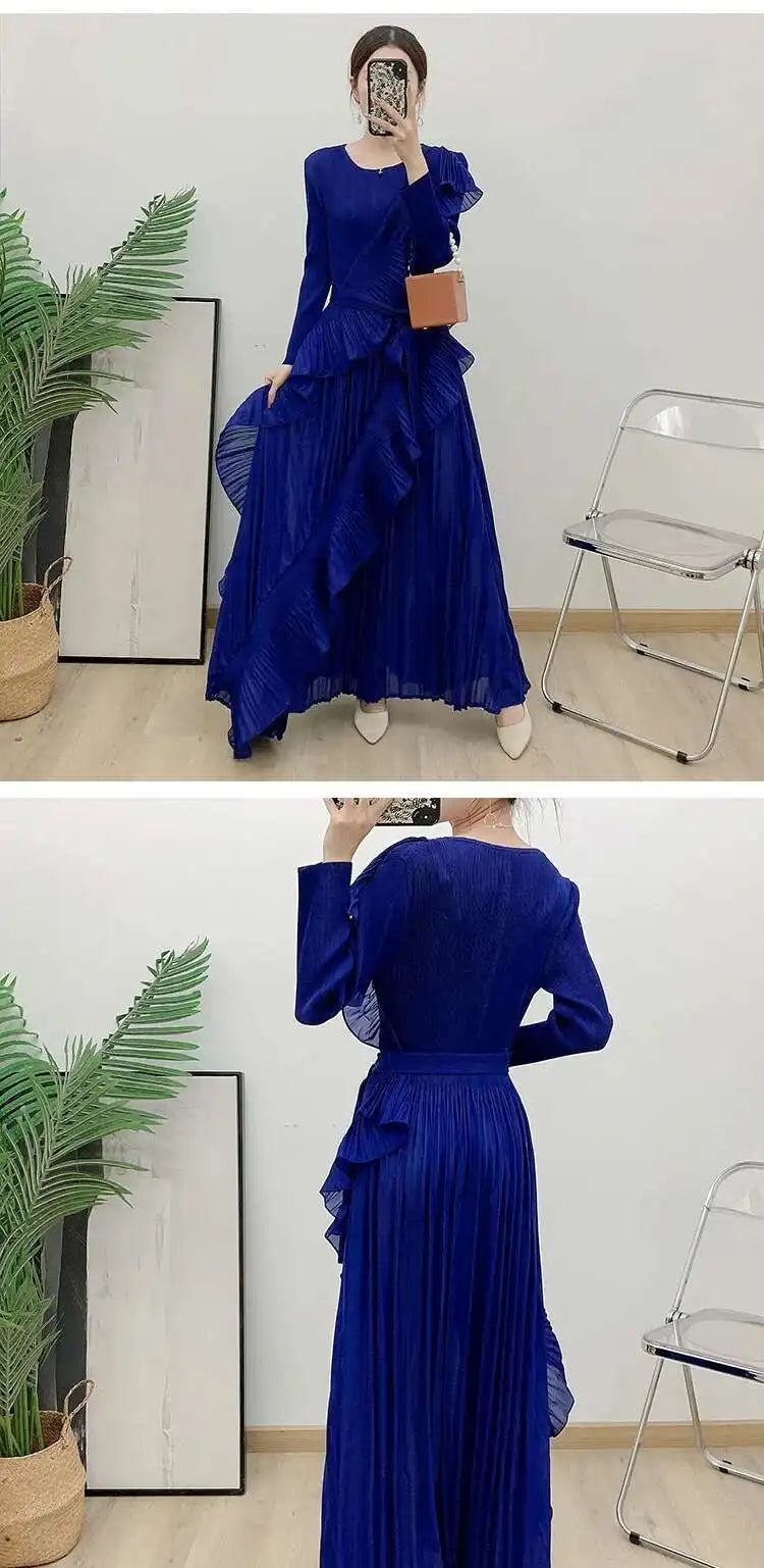 Luxury Plissé Waterfall Dress