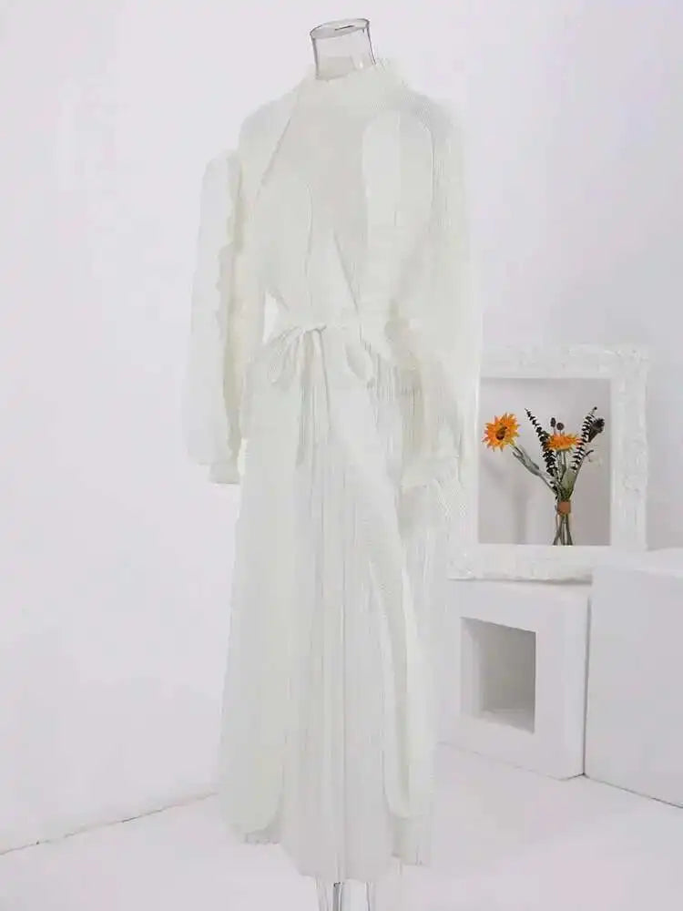 Unique Pleated Ruffle Dress