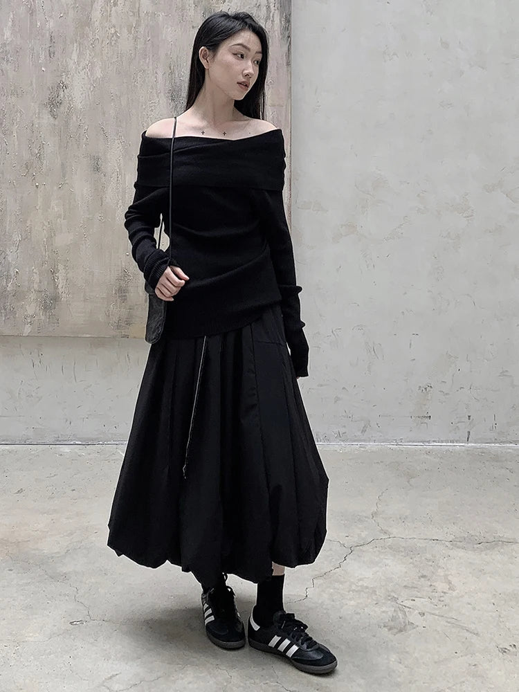 Luxury Bubble Elastic Pull-On Skirt