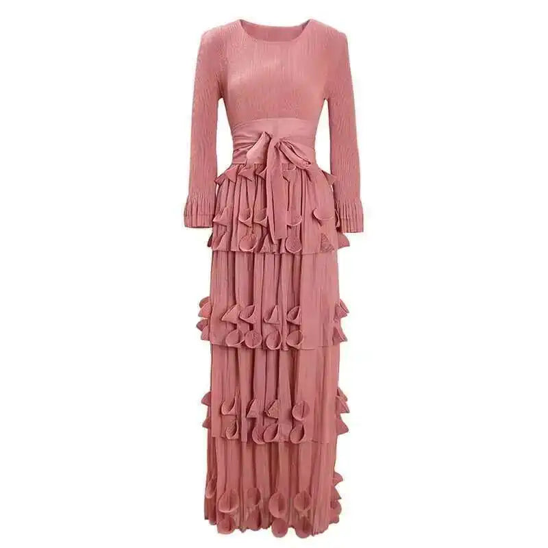 Luxury Pleats Tiered Dress
