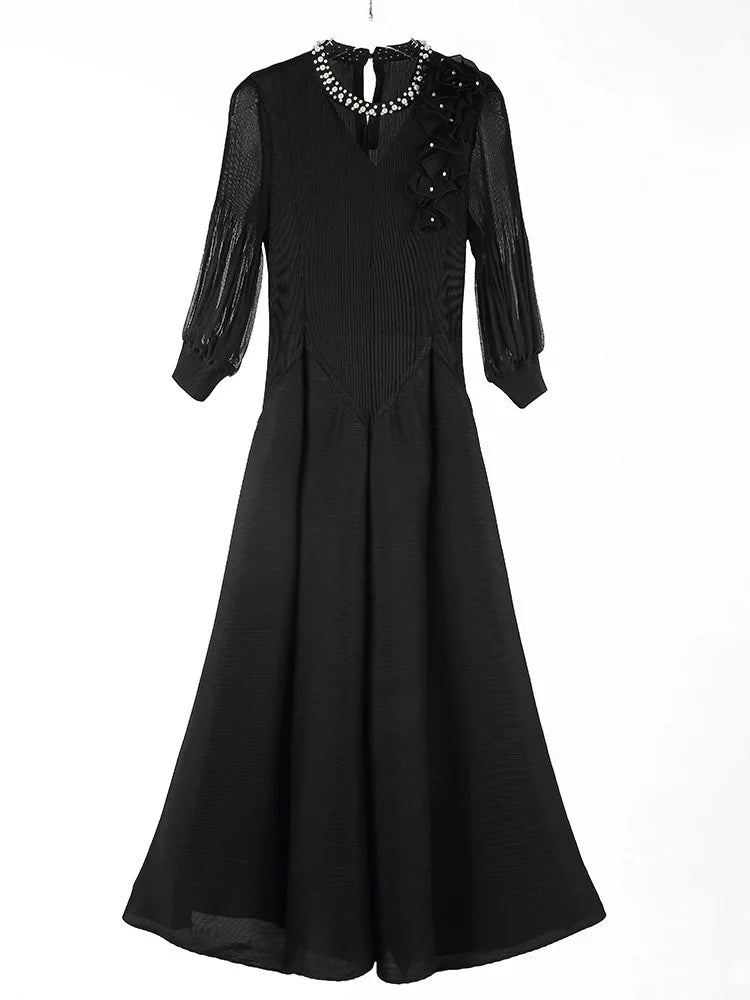 Luxury Pleat Floral Formal Dress