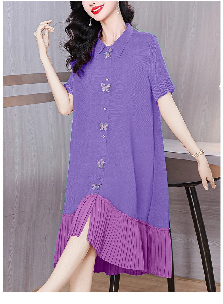 Flowy Pleated Butterfly Dress