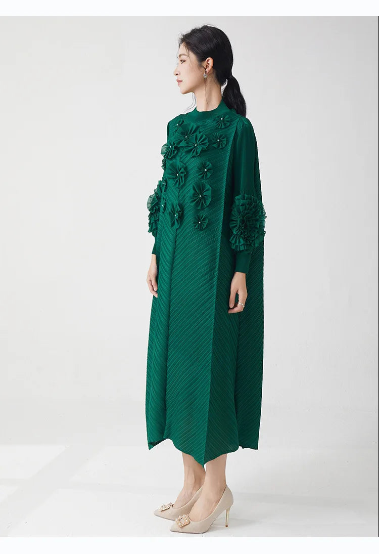 Floral Pleated Midi Dress