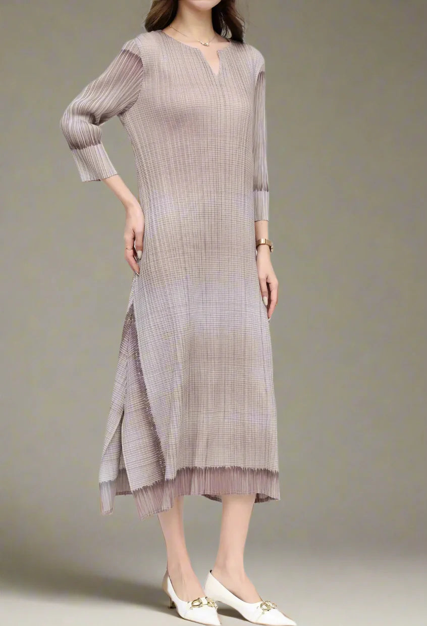 Luxury Casual Pleated Midi Dress