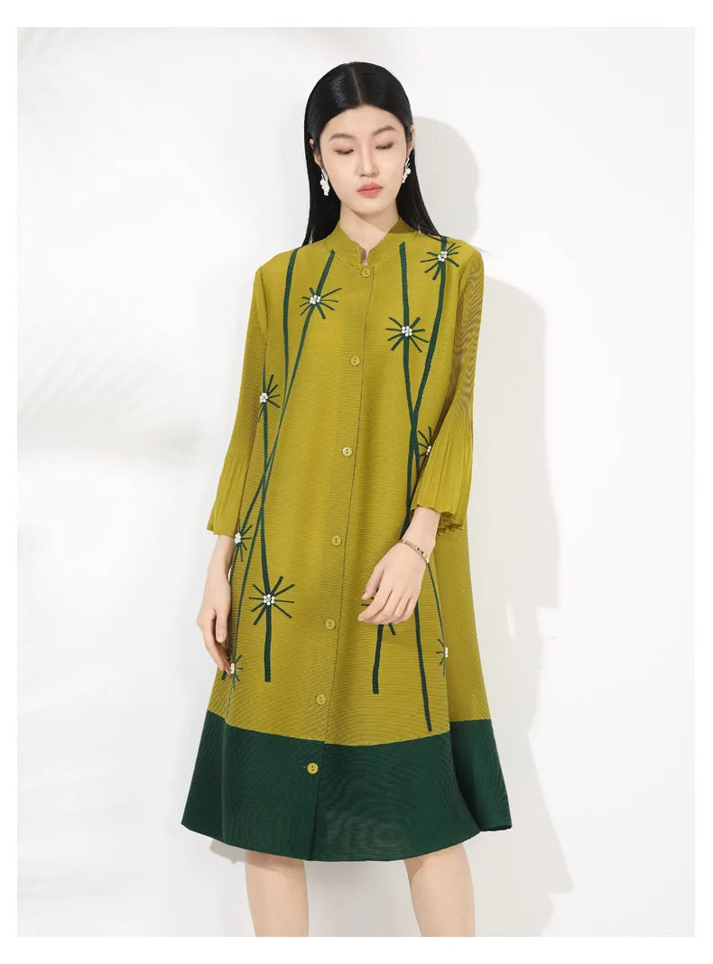 Luxury Pleated Blouse Dress | Contemporary Style