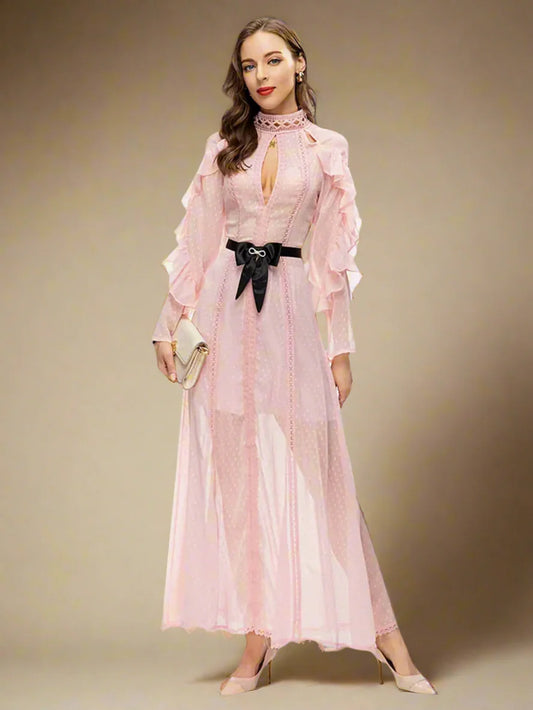 Luxury Chiffon Ruffle Dress