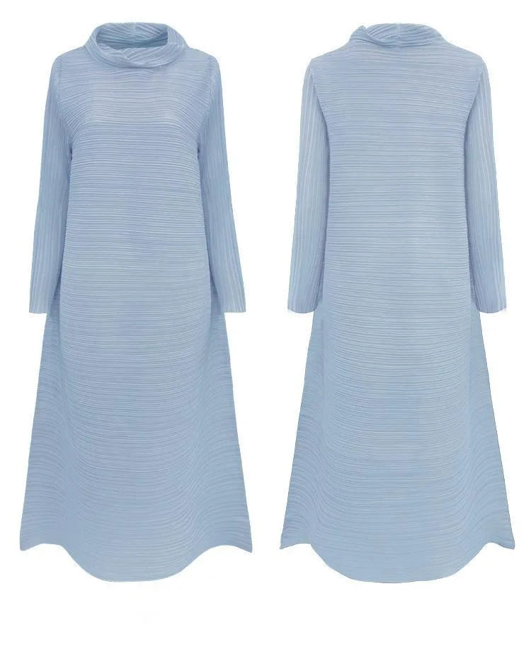 Luxe Pleated Mock Neck Dress