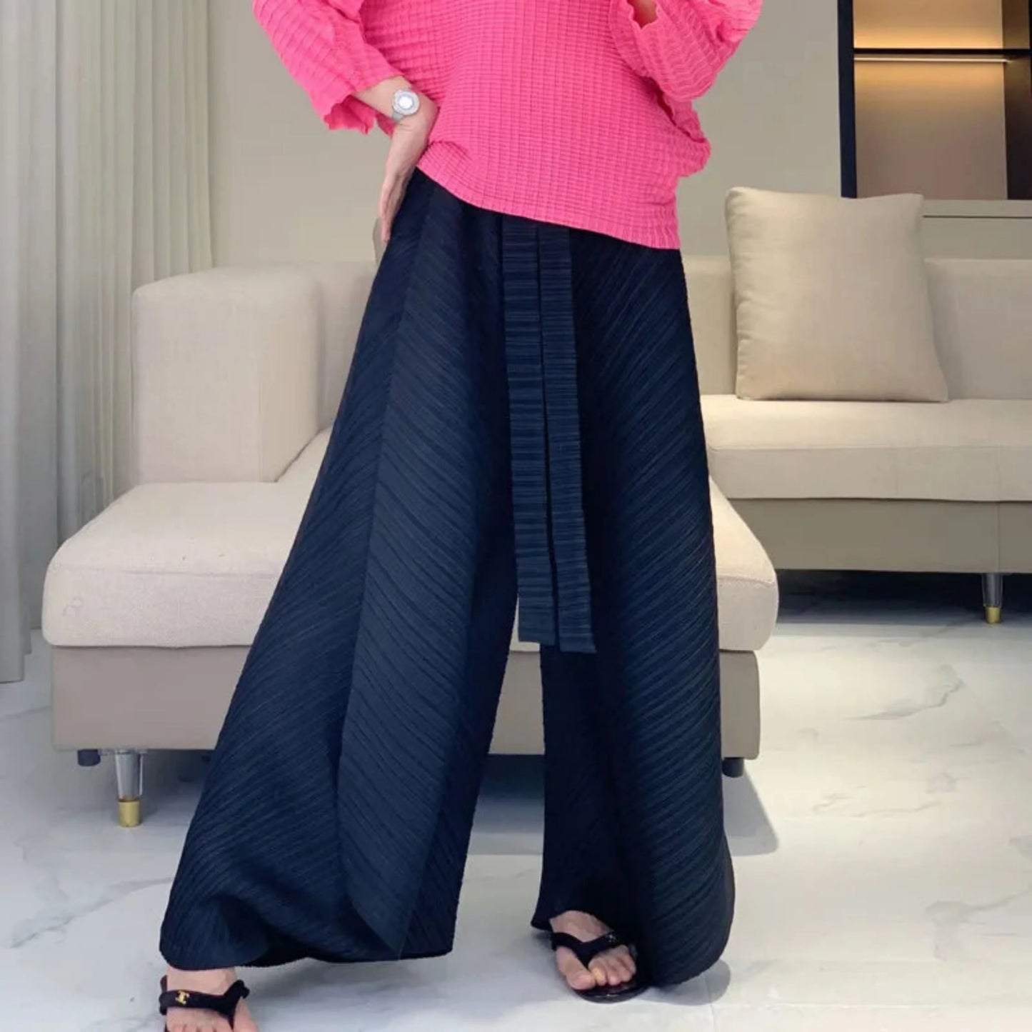 Truly Pleated High-Waisted Pants