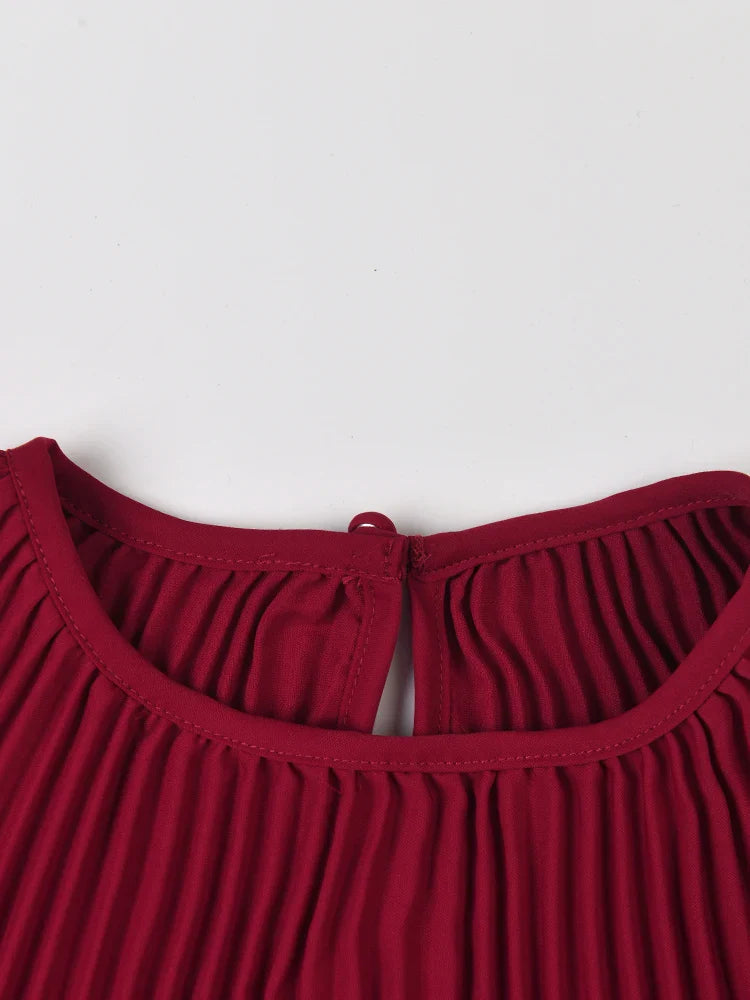 Truly Pleated Cape Midi Dress