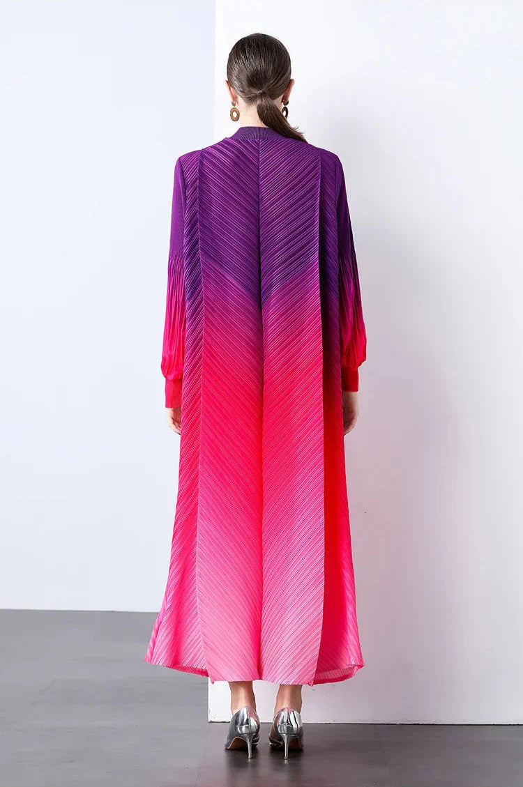 Oversized Plissé Pleated Dress