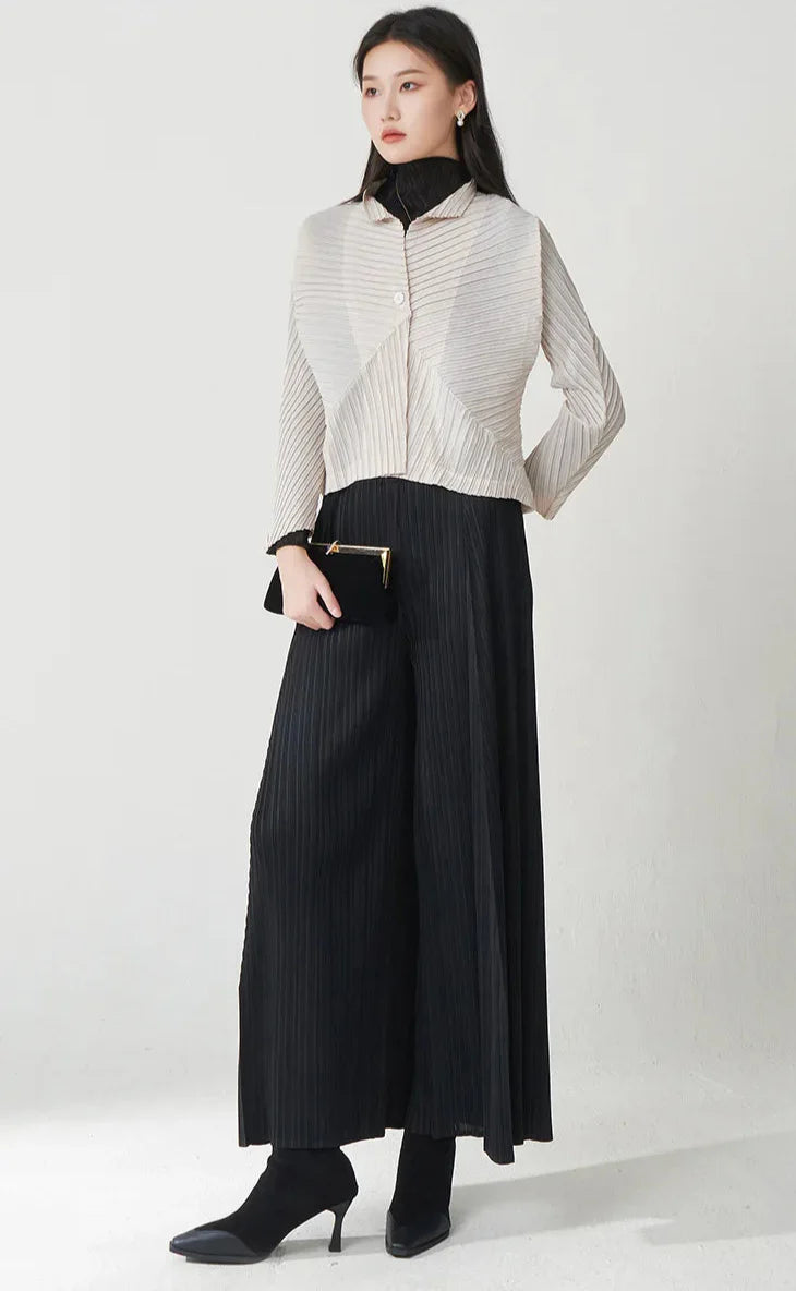 Luxury Pleated Wide Leg Pants