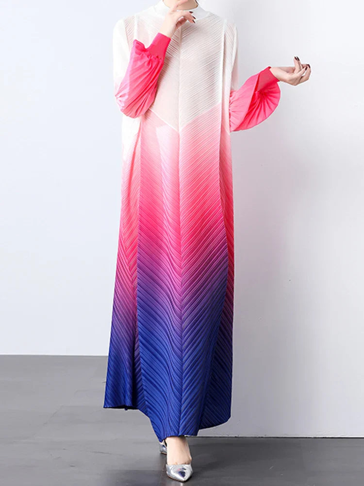 Oversized Plissé Pleated Dress