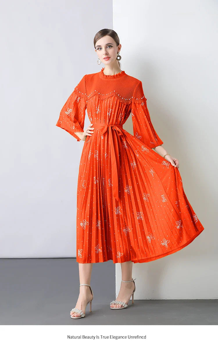 Modest Plissé Sequin Dress