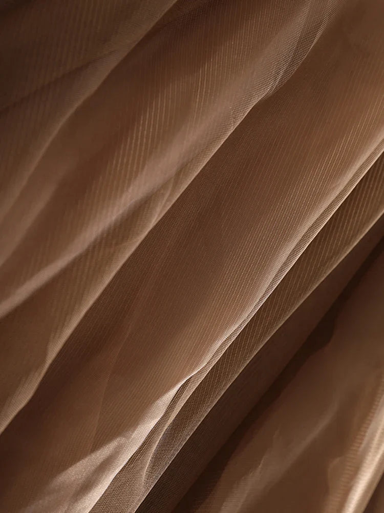 Luxury Tulle Mesh Buckle Skirt