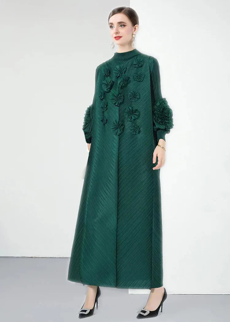Luxury Pleats Floral Formal Dress