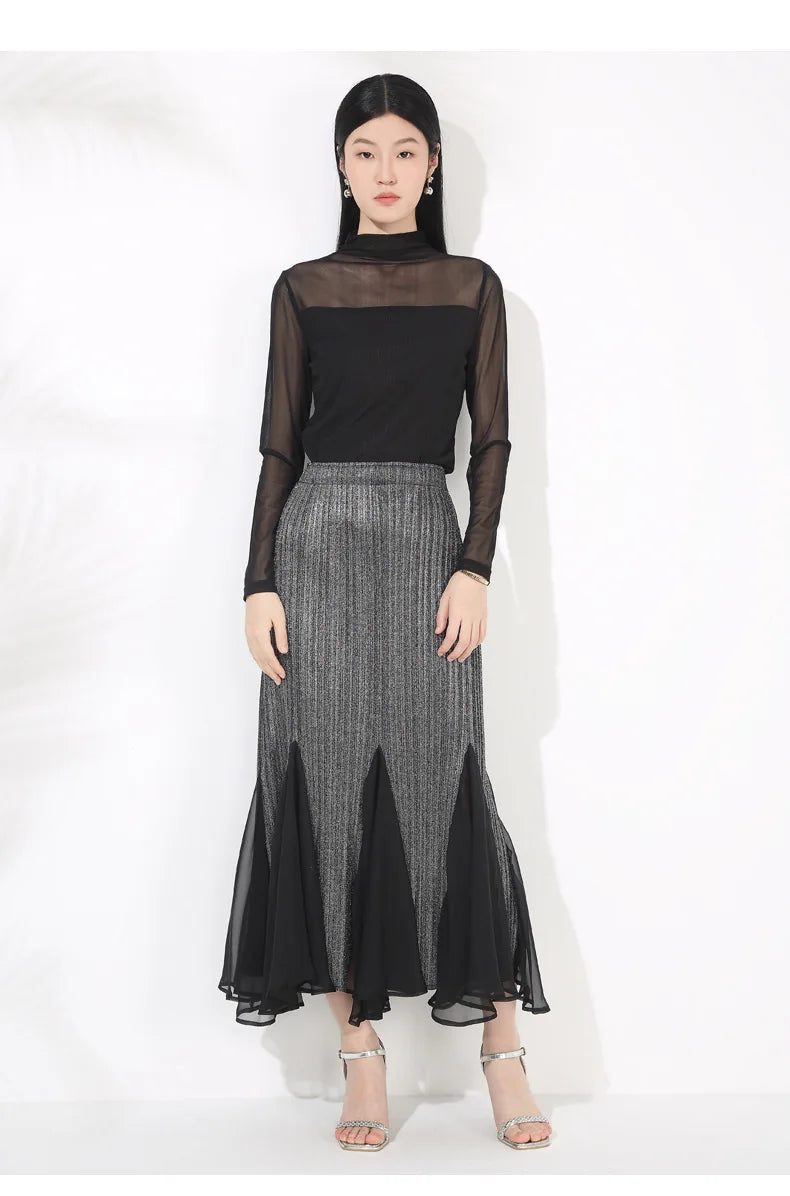 Truly Pleated Mermaid Midi Skirt