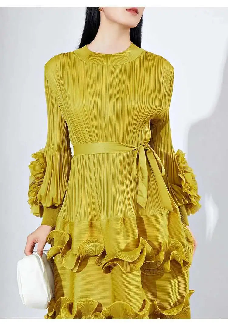 Luxury Plissé Pleated Cocktail Dress