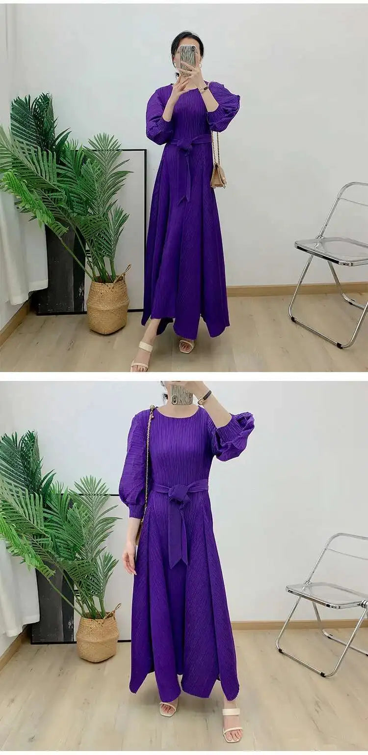Truly Pleated Loose Long Dress