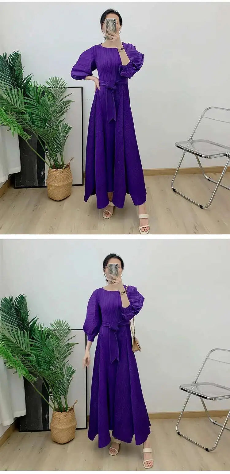 Truly Pleated Loose Long Dress