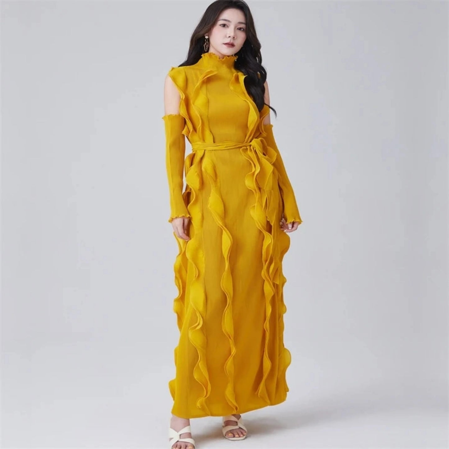 Truly Plissé Ruffle Sleeveless Dress