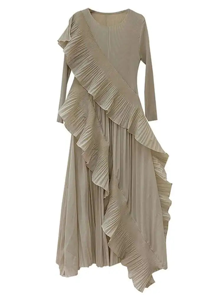 Luxury Plissé Waterfall Dress
