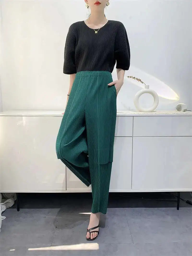 Casual Japanese Plissé Trousers