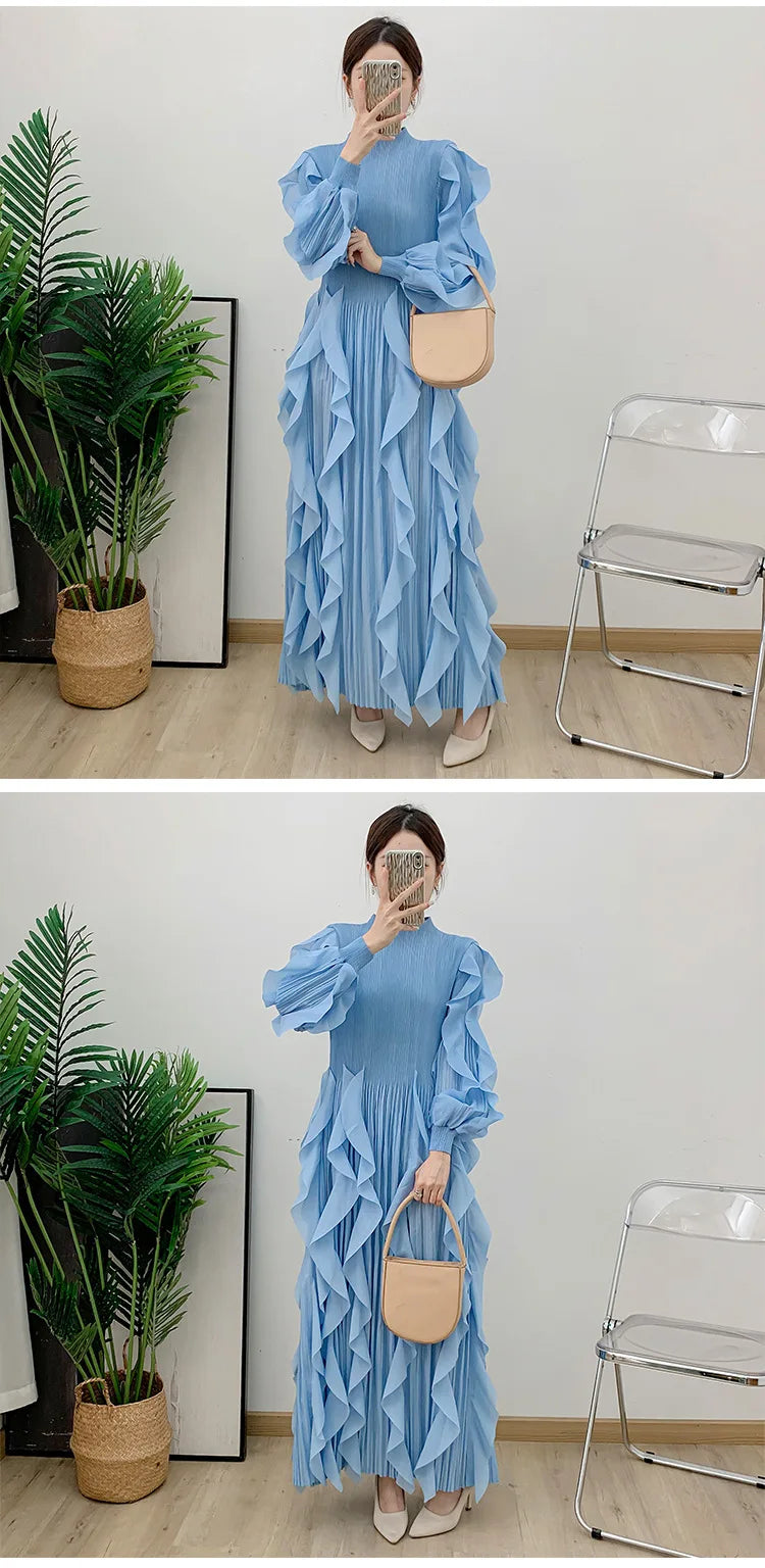 Truly Plissé Ruffle Dress