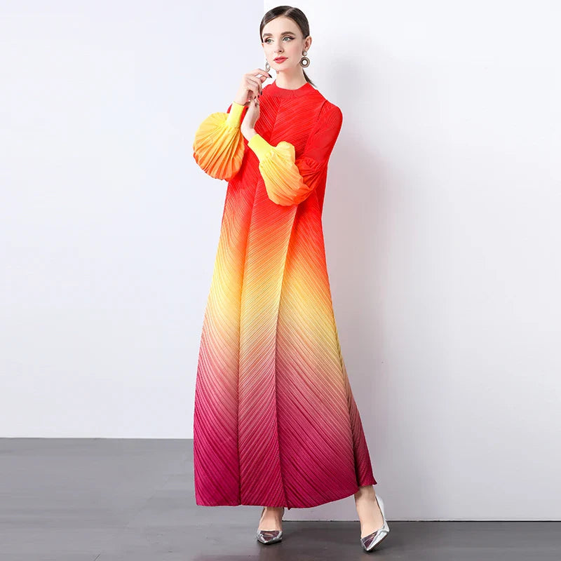Oversized Plissé Pleated Dress