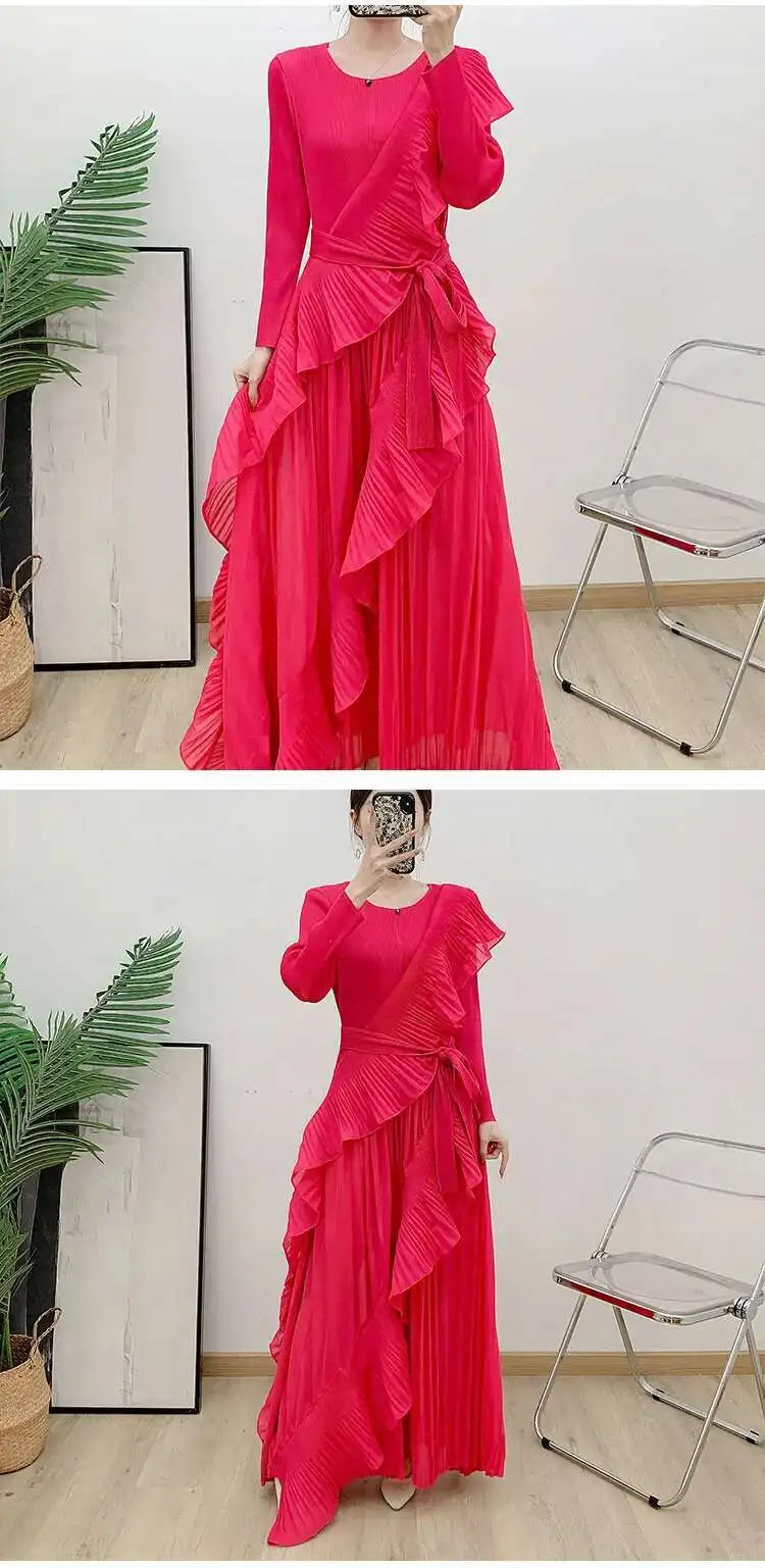 Luxury Plissé Waterfall Dress
