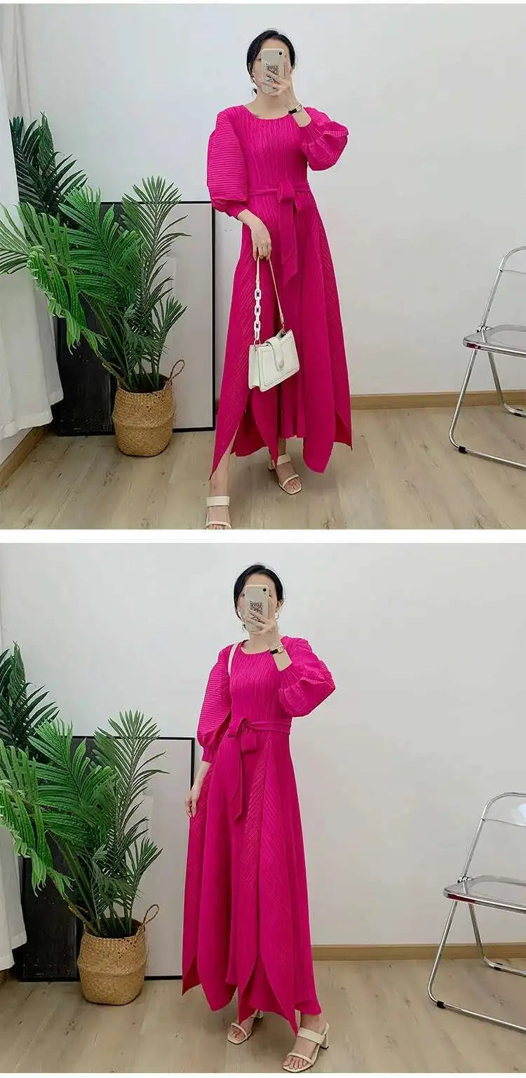 Truly Pleated Loose Long Dress