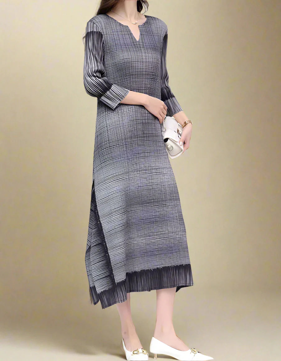 Luxury Casual Pleated Midi Dress