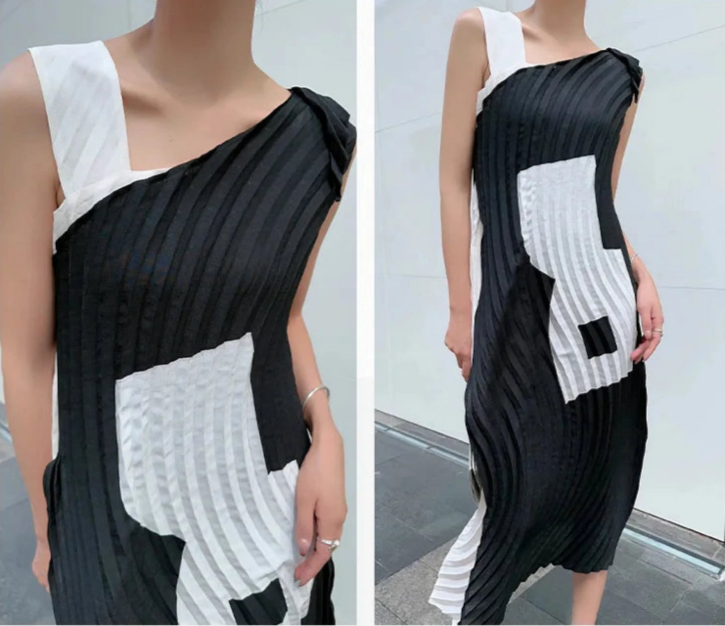 Minimalist Pleated Dress