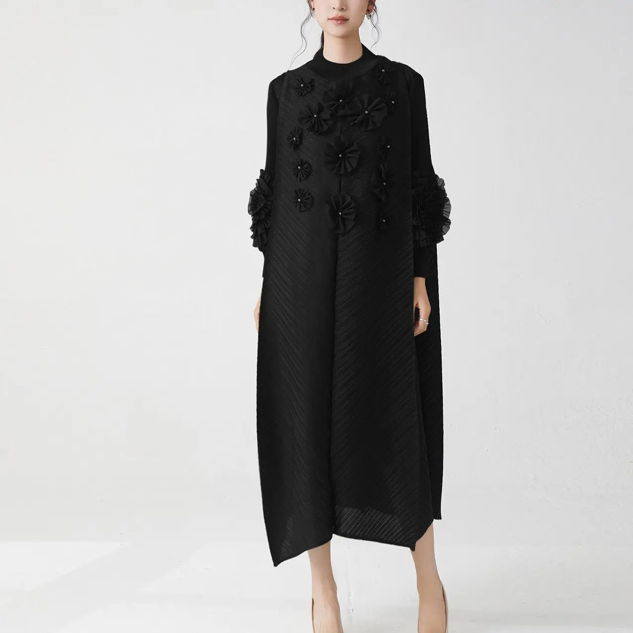 Floral Pleated Midi Dress