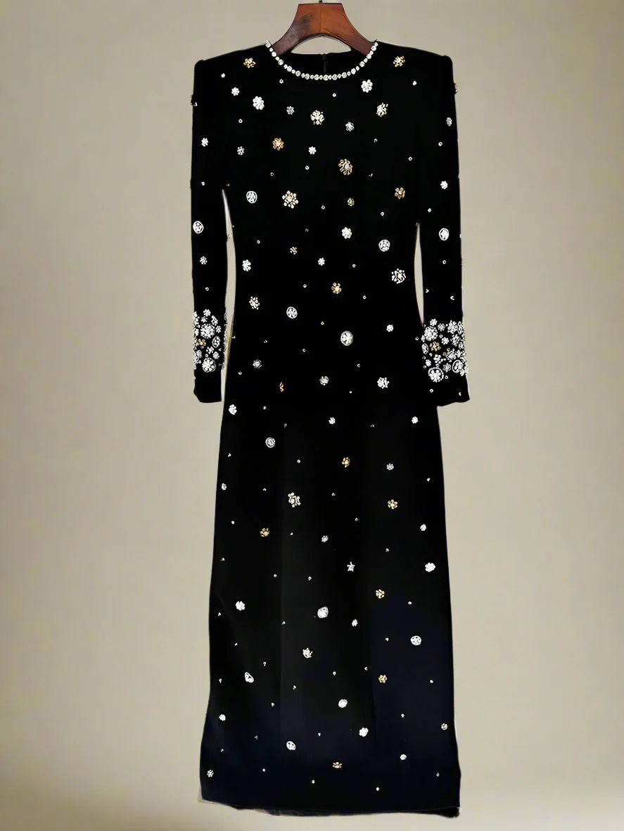 Luxury Crystal Embellished Maxi Dress