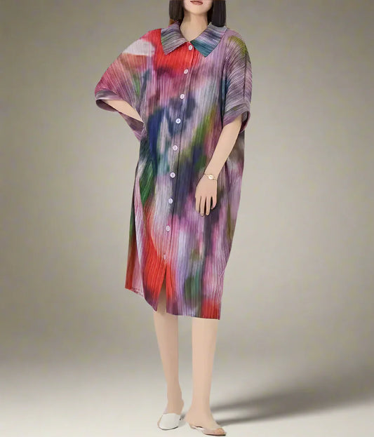 Luxury Plissé Blouse Dress