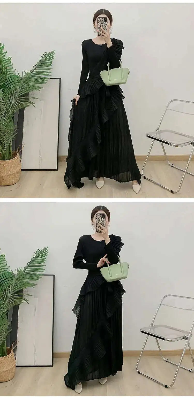Luxury Plissé Waterfall Dress