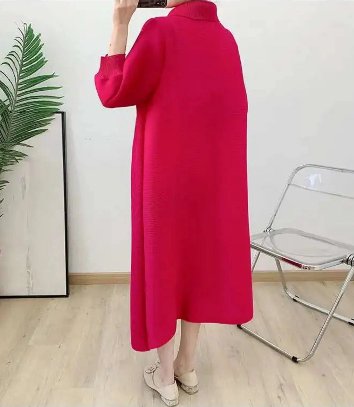 Luxury Plissé Oversized Dress