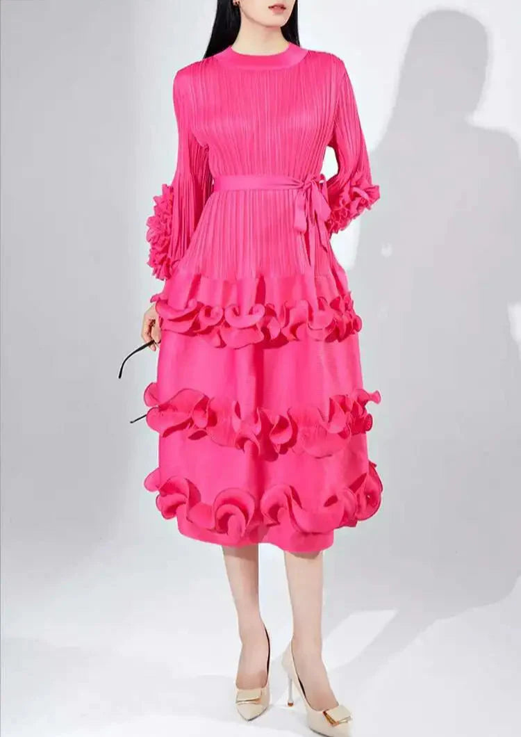 Luxury Plissé Pleated Cocktail Dress