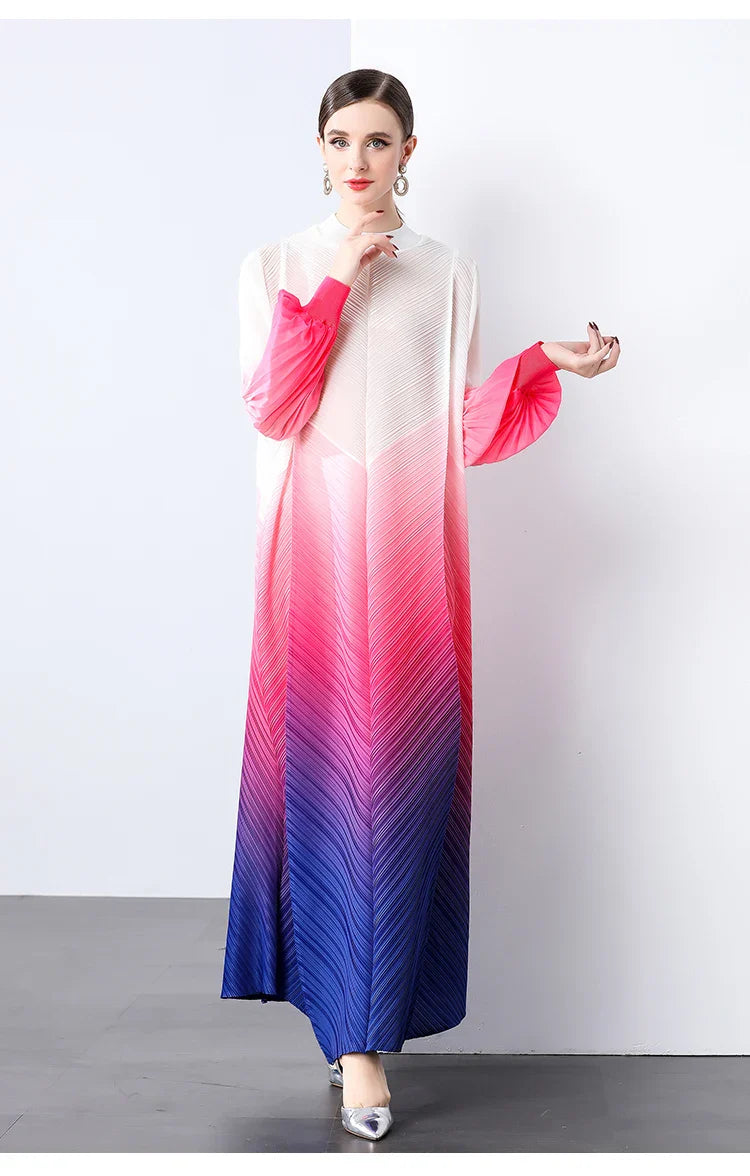 Oversized Plissé Pleated Dress