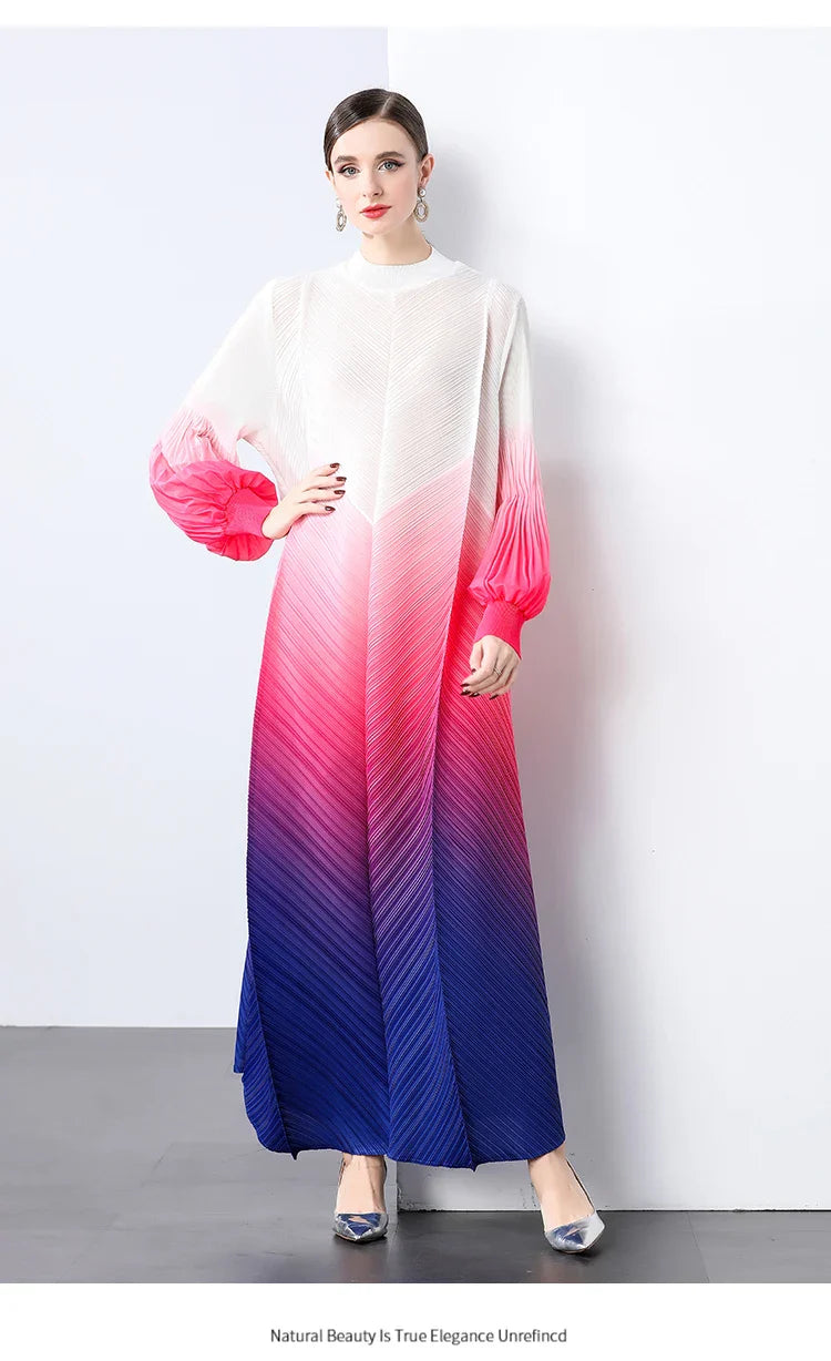 Oversized Plissé Pleated Dress
