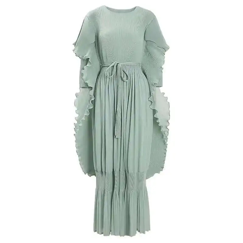 Elegant Ruffled Pleats Dress