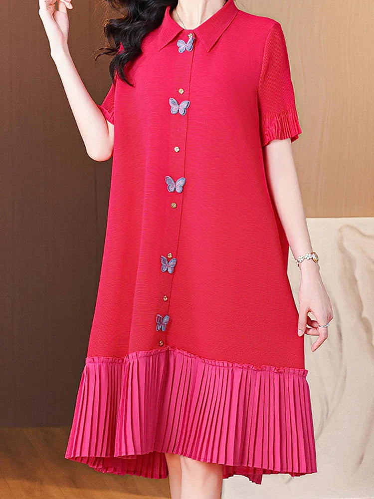 Flowy Pleated Butterfly Dress